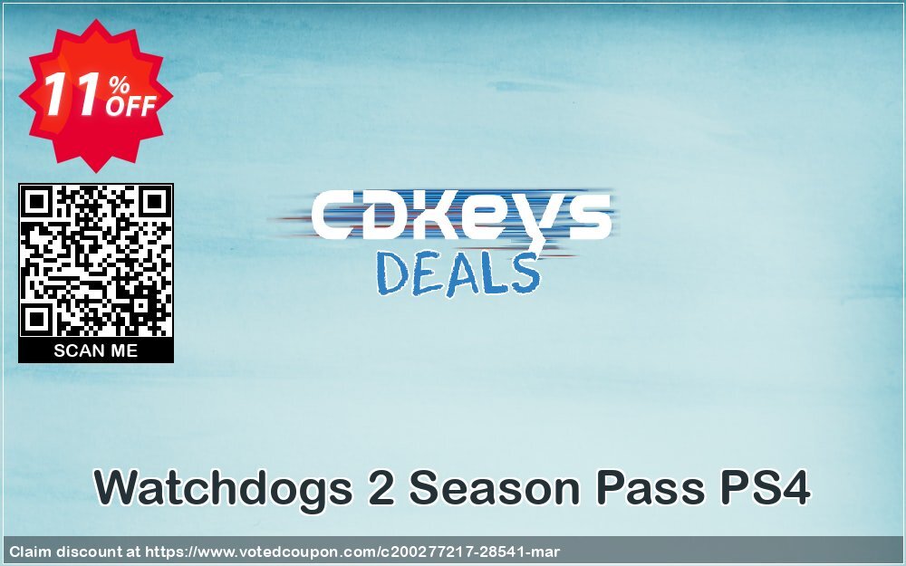 Watchdogs 2 Season Pass PS4 Coupon Code May 2024, 11% OFF - VotedCoupon