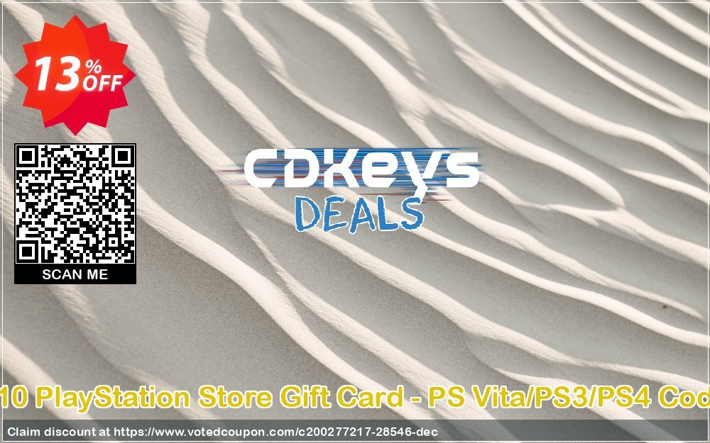$10 PS Store Gift Card - PS Vita/PS3/PS4 Code Coupon Code May 2024, 13% OFF - VotedCoupon