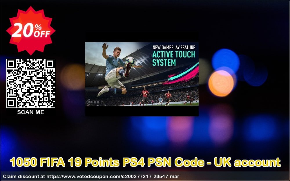 1050 FIFA 19 Points PS4 PSN Code - UK account