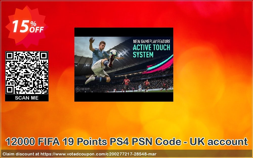 12000 FIFA 19 Points PS4 PSN Code - UK account Coupon Code May 2024, 15% OFF - VotedCoupon