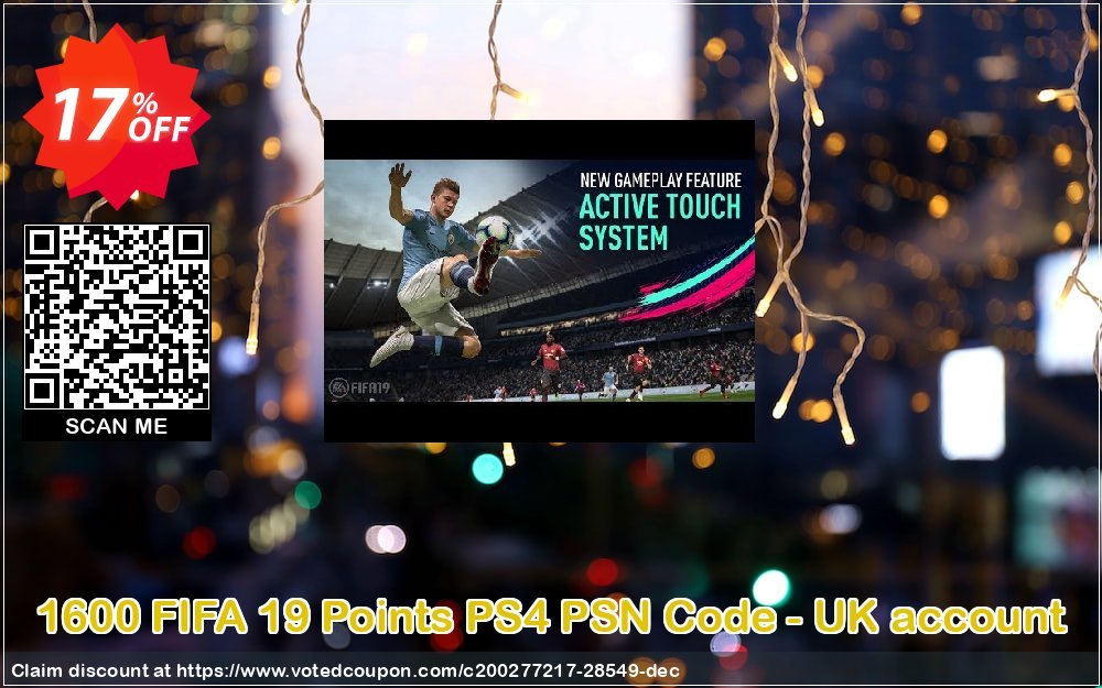 1600 FIFA 19 Points PS4 PSN Code - UK account Coupon, discount 1600 FIFA 19 Points PS4 PSN Code - UK account Deal. Promotion: 1600 FIFA 19 Points PS4 PSN Code - UK account Exclusive Easter Sale offer 