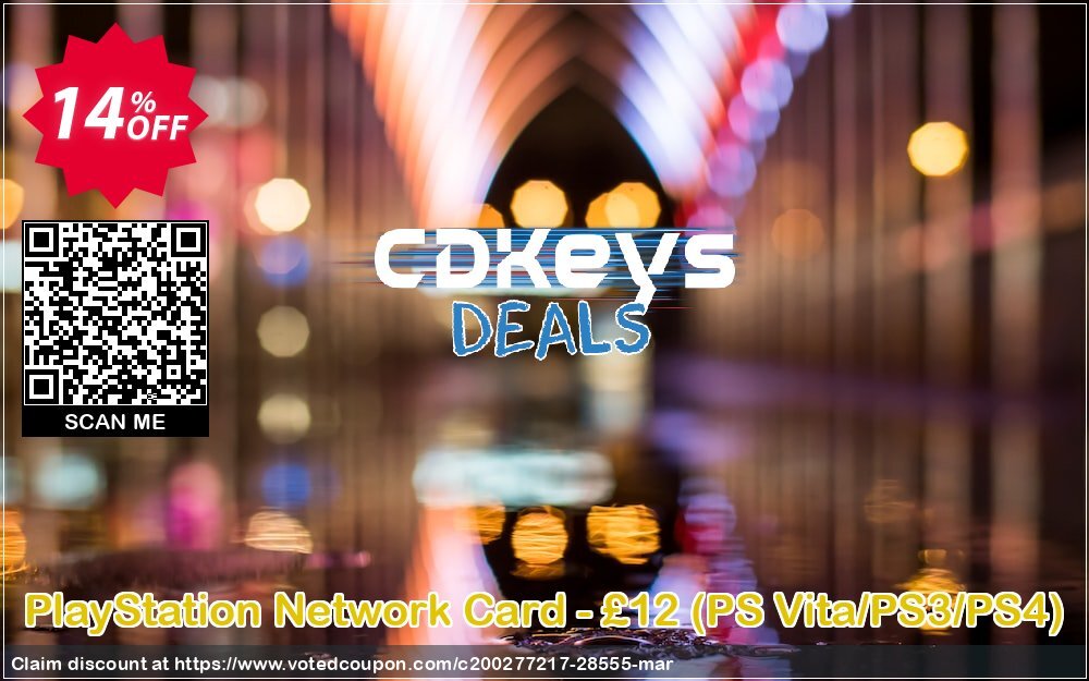 PS Network Card - £12, PS Vita/PS3/PS4  Coupon, discount PlayStation Network Card - £12 (PS Vita/PS3/PS4) Deal. Promotion: PlayStation Network Card - £12 (PS Vita/PS3/PS4) Exclusive Easter Sale offer 