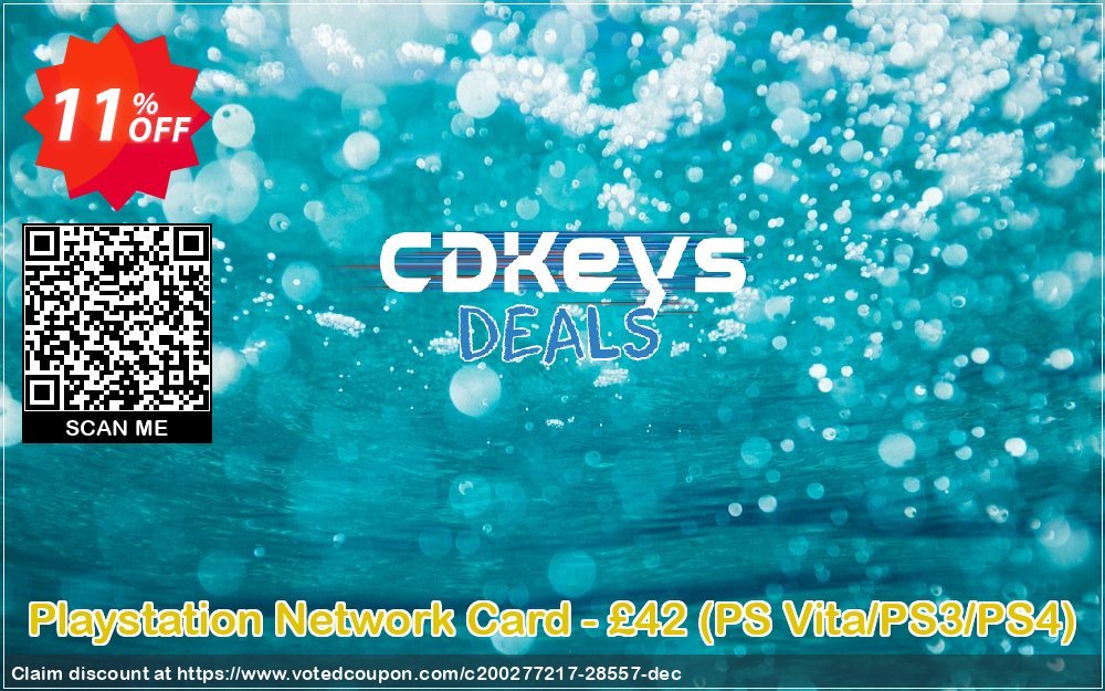 PS Network Card - £42, PS Vita/PS3/PS4  Coupon, discount Playstation Network Card - £42 (PS Vita/PS3/PS4) Deal. Promotion: Playstation Network Card - £42 (PS Vita/PS3/PS4) Exclusive Easter Sale offer 