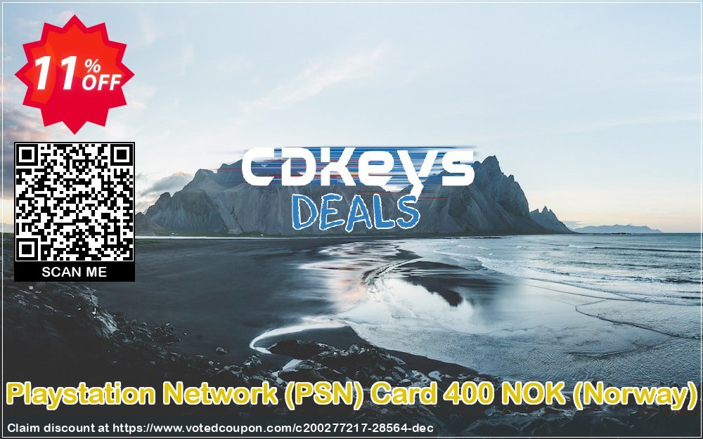 PS Network, PSN Card 400 NOK, Norway  Coupon, discount Playstation Network (PSN) Card 400 NOK (Norway) Deal. Promotion: Playstation Network (PSN) Card 400 NOK (Norway) Exclusive Easter Sale offer 