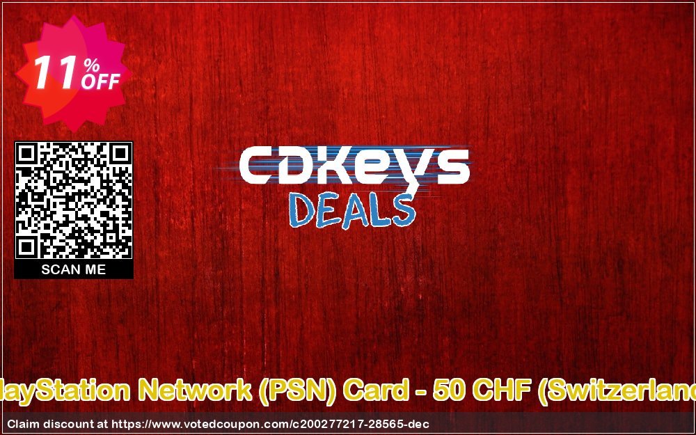 PS Network, PSN Card - 50 CHF, Switzerland  Coupon, discount PlayStation Network (PSN) Card - 50 CHF (Switzerland) Deal. Promotion: PlayStation Network (PSN) Card - 50 CHF (Switzerland) Exclusive Easter Sale offer 