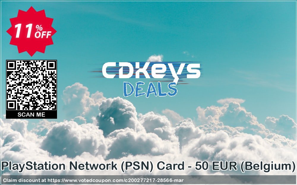 PS Network, PSN Card - 50 EUR, Belgium  Coupon Code May 2024, 11% OFF - VotedCoupon