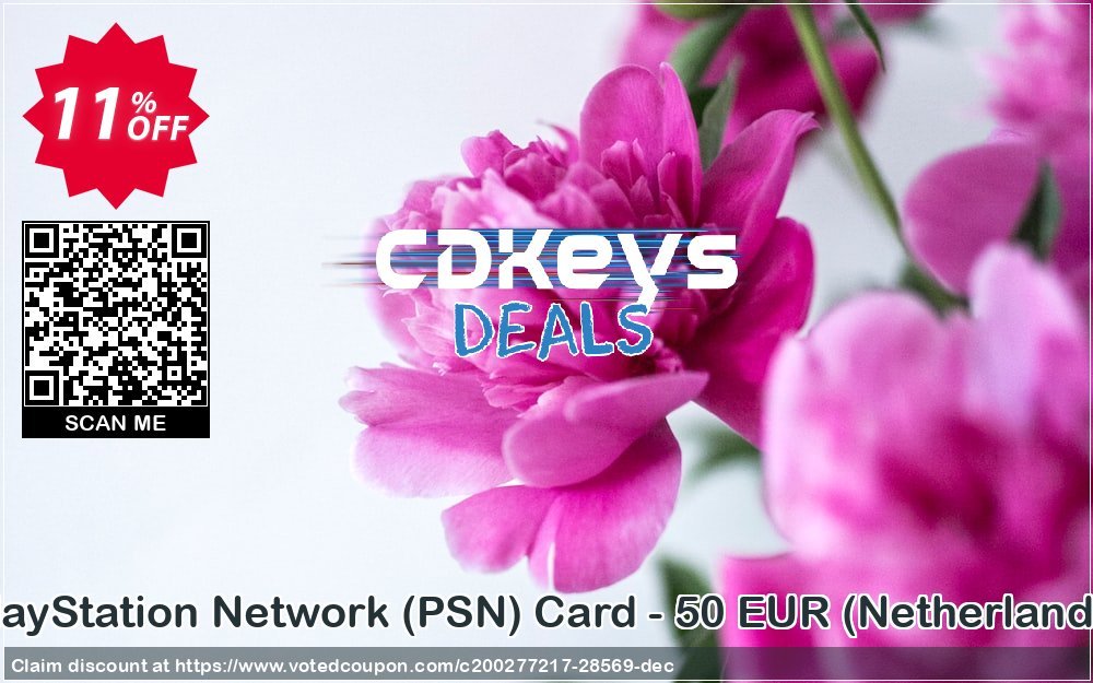 PS Network, PSN Card - 50 EUR, Netherlands  Coupon, discount PlayStation Network (PSN) Card - 50 EUR (Netherlands) Deal. Promotion: PlayStation Network (PSN) Card - 50 EUR (Netherlands) Exclusive Easter Sale offer 