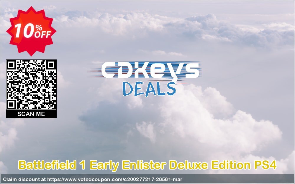 Battlefield 1 Early Enlister Deluxe Edition PS4 Coupon Code May 2024, 10% OFF - VotedCoupon