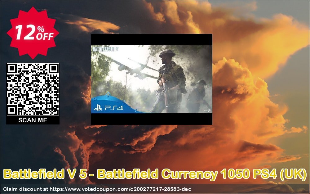Battlefield V 5 - Battlefield Currency 1050 PS4, UK  Coupon, discount Battlefield V 5 - Battlefield Currency 1050 PS4 (UK) Deal. Promotion: Battlefield V 5 - Battlefield Currency 1050 PS4 (UK) Exclusive Easter Sale offer 