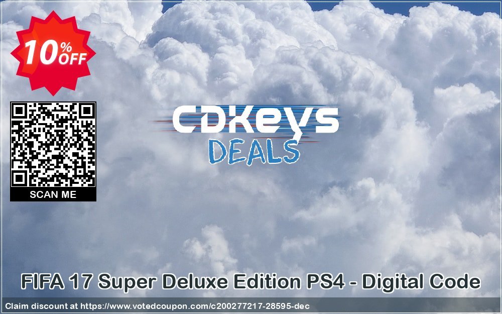 FIFA 17 Super Deluxe Edition PS4 - Digital Code Coupon, discount FIFA 17 Super Deluxe Edition PS4 - Digital Code Deal. Promotion: FIFA 17 Super Deluxe Edition PS4 - Digital Code Exclusive Easter Sale offer 