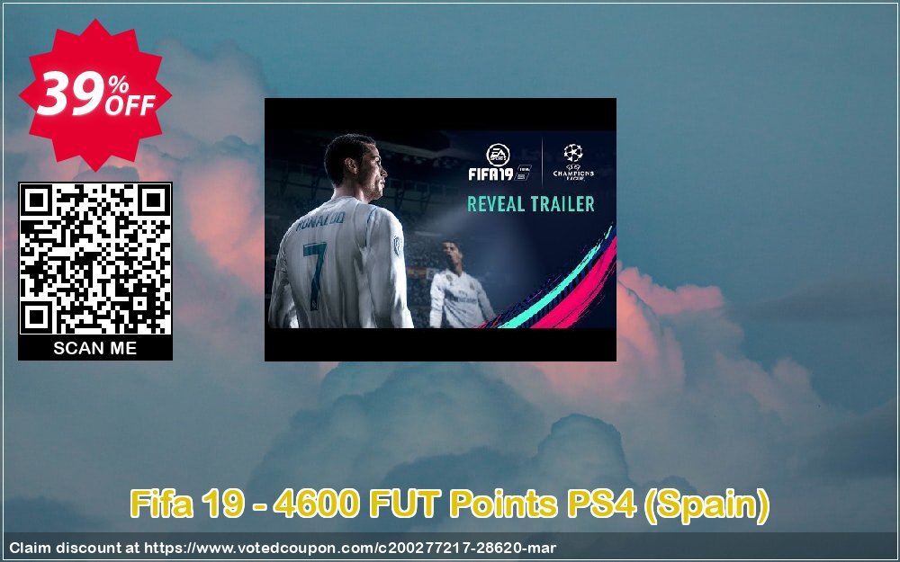 Fifa 19 - 4600 FUT Points PS4, Spain  Coupon, discount Fifa 19 - 4600 FUT Points PS4 (Spain) Deal. Promotion: Fifa 19 - 4600 FUT Points PS4 (Spain) Exclusive Easter Sale offer 