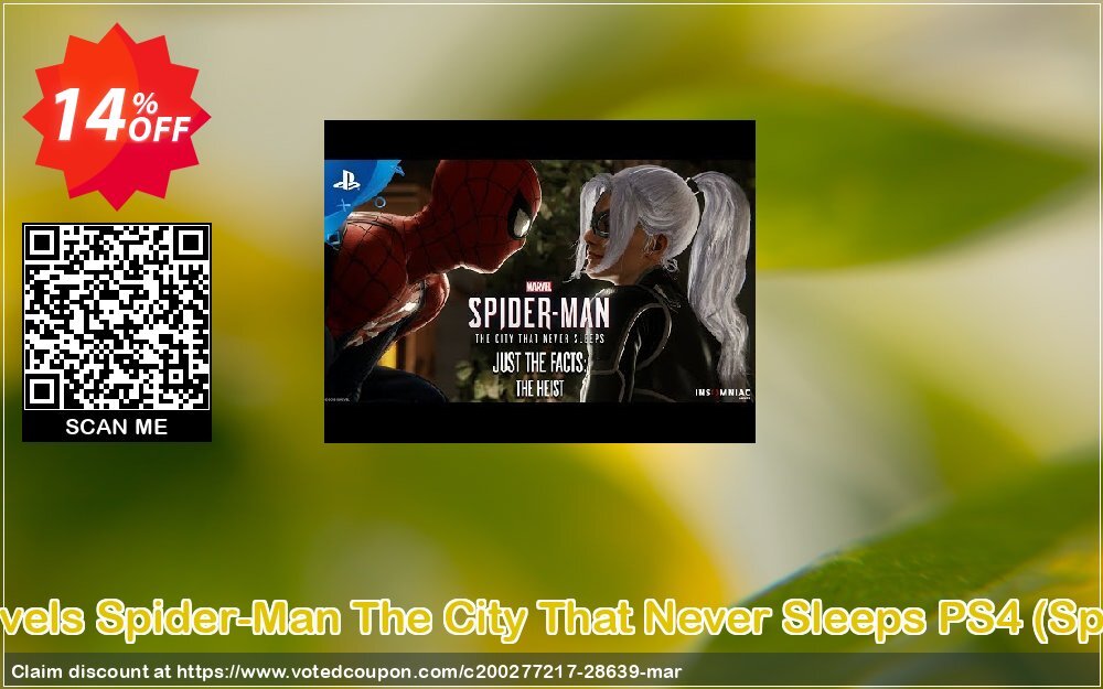 Marvels Spider-Man The City That Never Sleeps PS4, Spain  Coupon, discount Marvels Spider-Man The City That Never Sleeps PS4 (Spain) Deal. Promotion: Marvels Spider-Man The City That Never Sleeps PS4 (Spain) Exclusive Easter Sale offer 