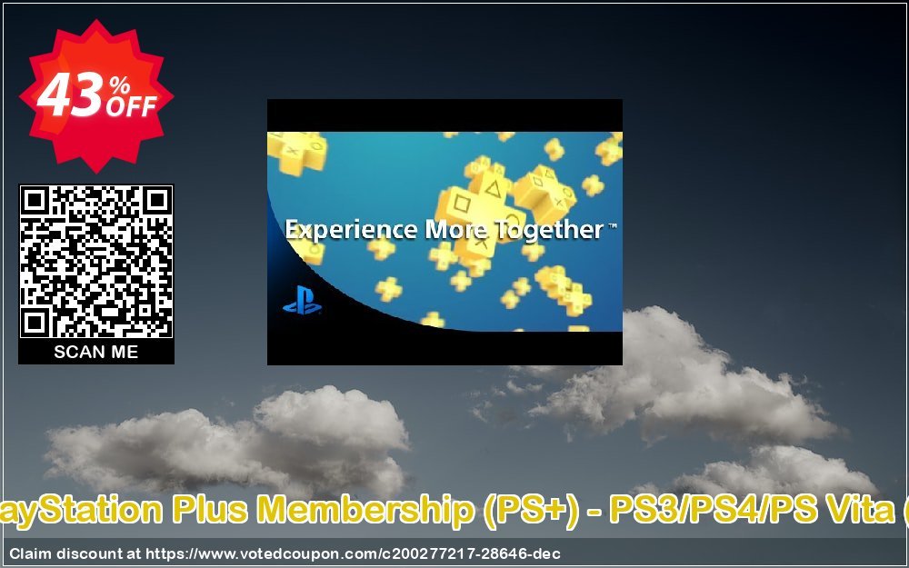 1-Year PS Plus Membership, PS+ - PS3/PS4/PS Vita, Canada  Coupon, discount 1-Year PlayStation Plus Membership (PS+) - PS3/PS4/PS Vita (Canada) Deal. Promotion: 1-Year PlayStation Plus Membership (PS+) - PS3/PS4/PS Vita (Canada) Exclusive Easter Sale offer 