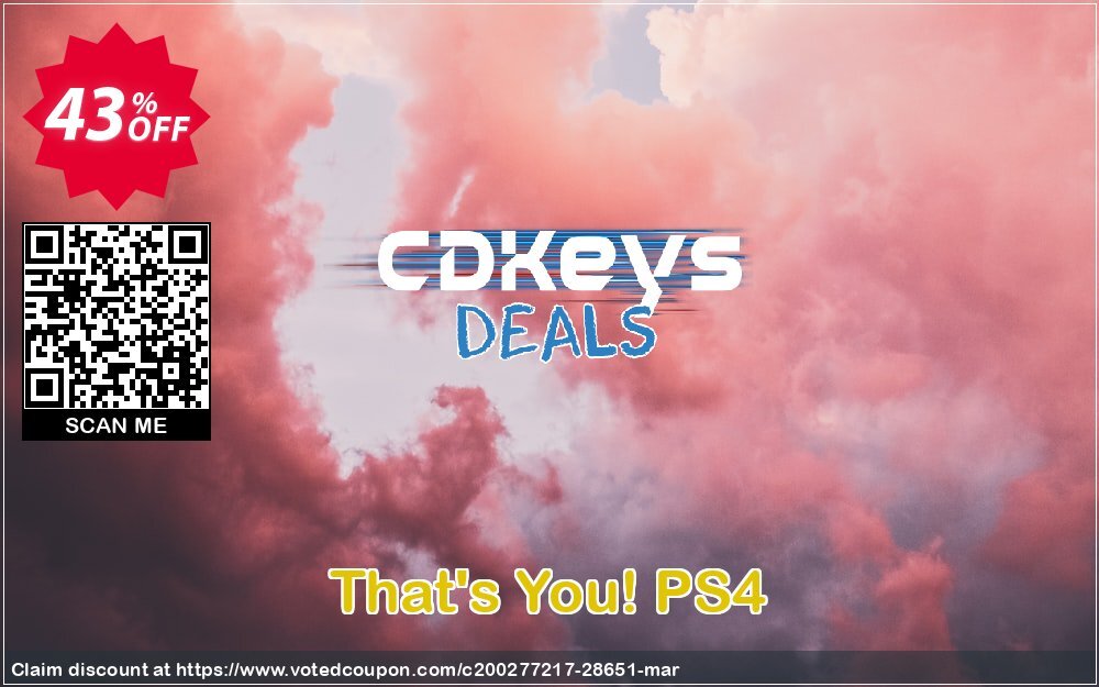 That's You! PS4 Coupon, discount That's You! PS4 Deal. Promotion: That's You! PS4 Exclusive Easter Sale offer 