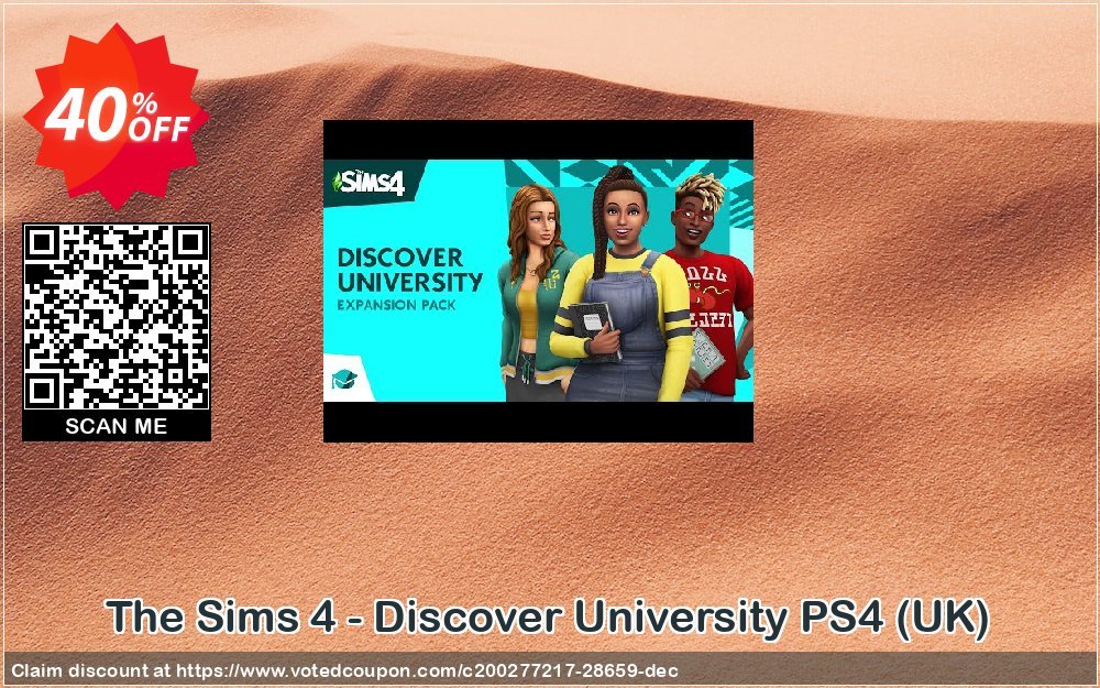 The Sims 4 - Discover University PS4, UK  Coupon, discount The Sims 4 - Discover University PS4 (UK) Deal. Promotion: The Sims 4 - Discover University PS4 (UK) Exclusive Easter Sale offer 
