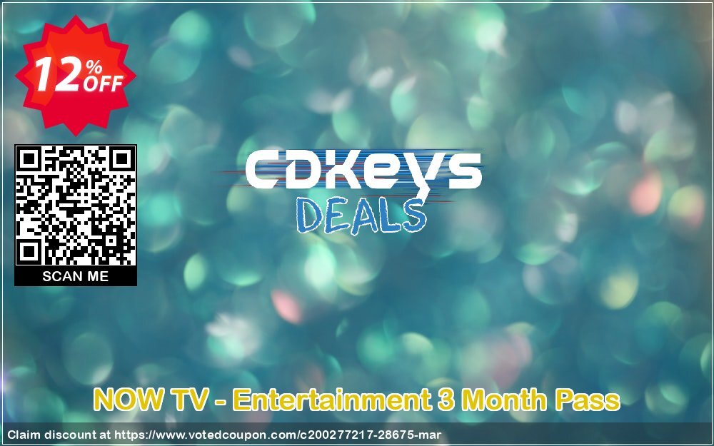 NOW TV - Entertainment 3 Month Pass Coupon, discount NOW TV - Entertainment 3 Month Pass Deal. Promotion: NOW TV - Entertainment 3 Month Pass Exclusive Easter Sale offer 