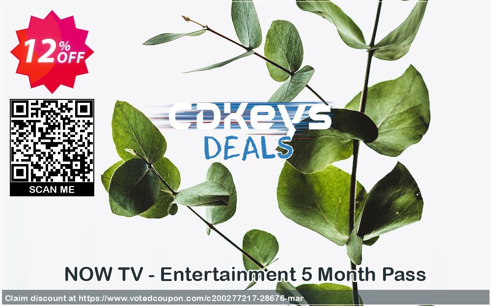 NOW TV - Entertainment 5 Month Pass Coupon Code May 2024, 12% OFF - VotedCoupon