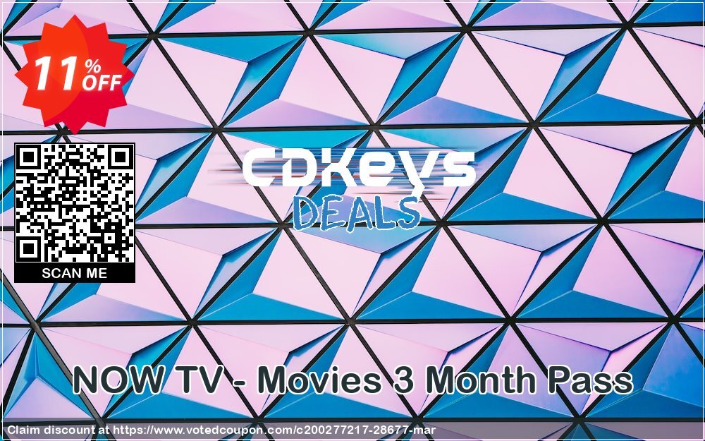 NOW TV - Movies 3 Month Pass Coupon, discount NOW TV - Movies 3 Month Pass Deal. Promotion: NOW TV - Movies 3 Month Pass Exclusive Easter Sale offer 