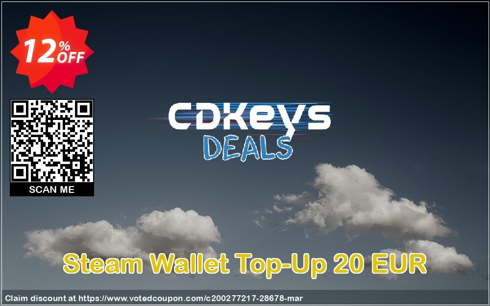 Steam Wallet Top-Up 20 EUR Coupon Code May 2024, 12% OFF - VotedCoupon