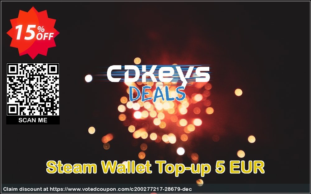 Steam Wallet Top-up 5 EUR Coupon, discount Steam Wallet Top-up 5 EUR Deal. Promotion: Steam Wallet Top-up 5 EUR Exclusive Easter Sale offer 