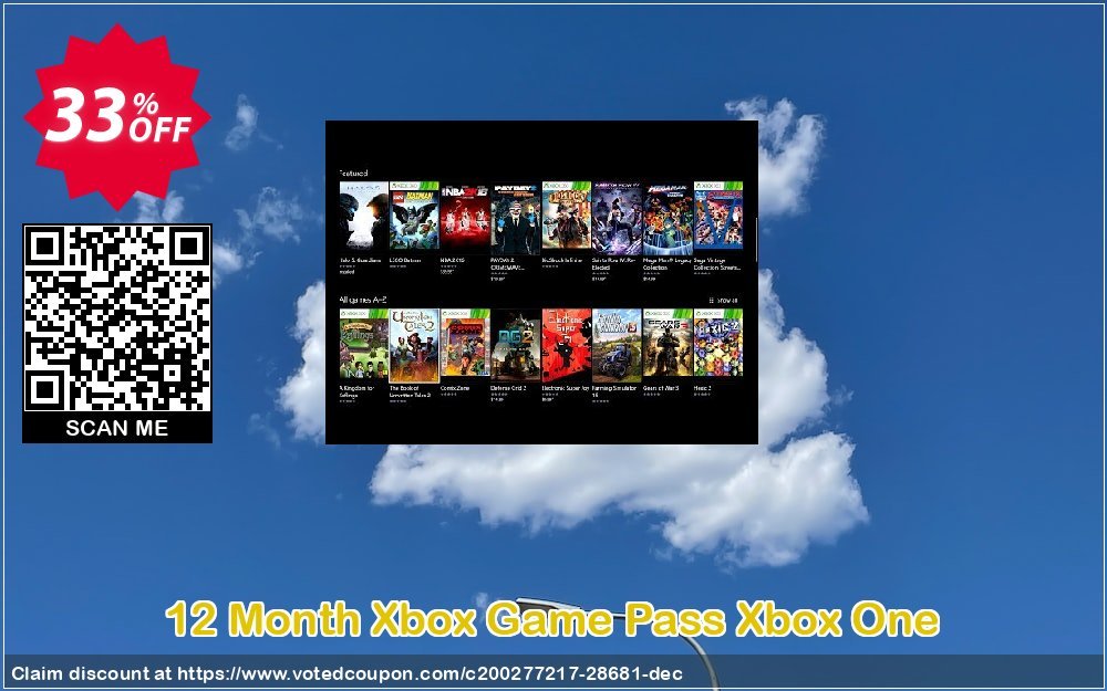 12 Month Xbox Game Pass Xbox One Coupon, discount 12 Month Xbox Game Pass Xbox One Deal. Promotion: 12 Month Xbox Game Pass Xbox One Exclusive Easter Sale offer 