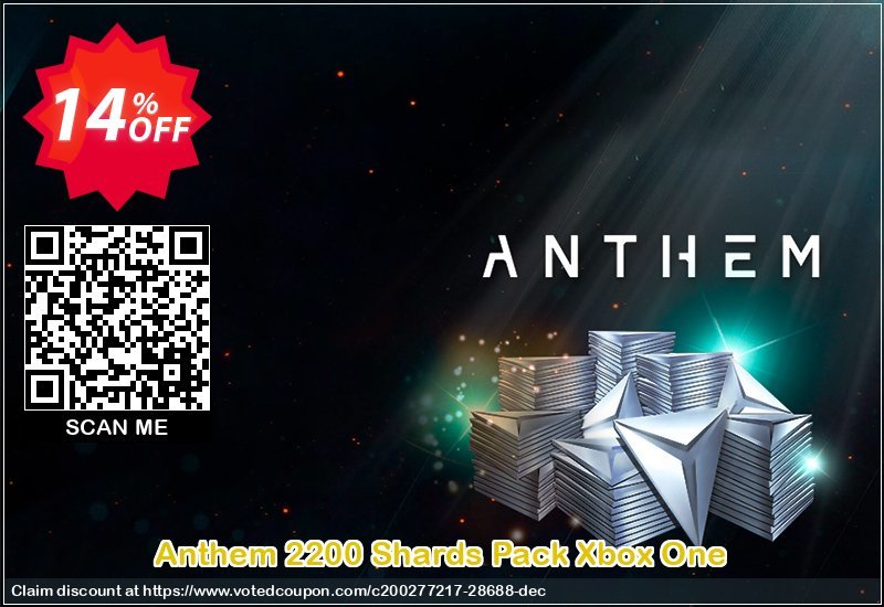 Anthem 2200 Shards Pack Xbox One Coupon Code May 2024, 14% OFF - VotedCoupon