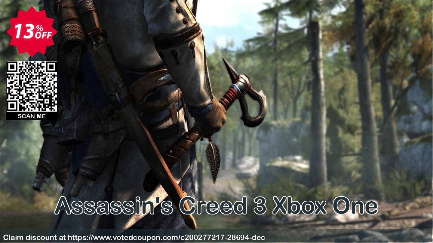 Assassin's Creed 3 Xbox One Coupon, discount Assassin's Creed 3 Xbox One Deal. Promotion: Assassin's Creed 3 Xbox One Exclusive Easter Sale offer 