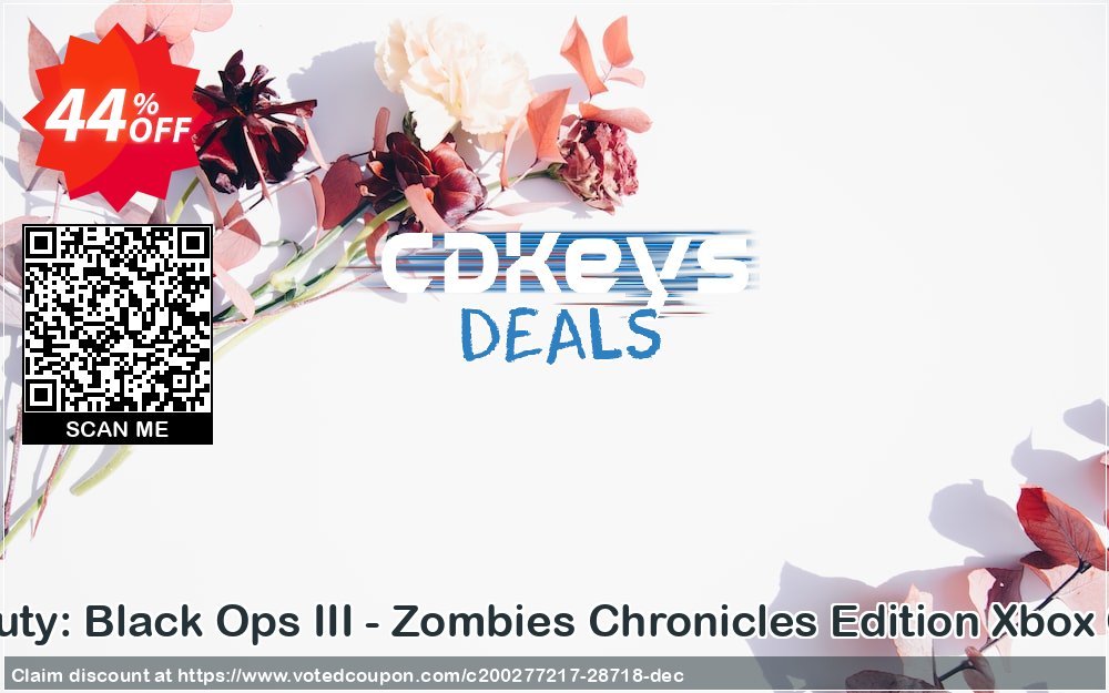 Call of Duty: Black Ops III - Zombies Chronicles Edition Xbox One, UK  Coupon, discount Call of Duty: Black Ops III - Zombies Chronicles Edition Xbox One (UK) Deal. Promotion: Call of Duty: Black Ops III - Zombies Chronicles Edition Xbox One (UK) Exclusive Easter Sale offer 