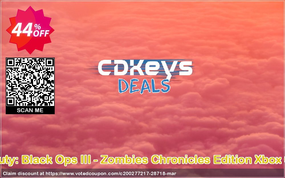 Call of Duty: Black Ops III - Zombies Chronicles Edition Xbox One, UK  Coupon, discount Call of Duty: Black Ops III - Zombies Chronicles Edition Xbox One (UK) Deal. Promotion: Call of Duty: Black Ops III - Zombies Chronicles Edition Xbox One (UK) Exclusive Easter Sale offer 