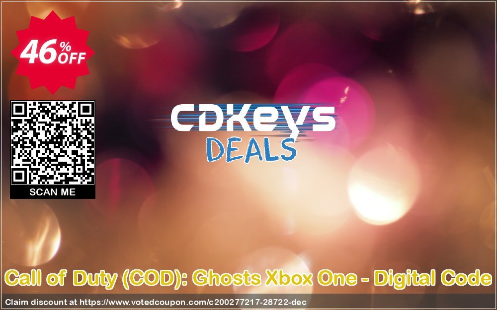 Call of Duty, COD : Ghosts Xbox One - Digital Code Coupon, discount Call of Duty (COD): Ghosts Xbox One - Digital Code Deal. Promotion: Call of Duty (COD): Ghosts Xbox One - Digital Code Exclusive Easter Sale offer 