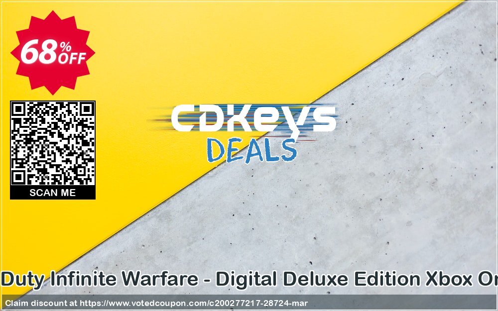 Call of Duty Infinite Warfare - Digital Deluxe Edition Xbox One, UK  Coupon, discount Call of Duty Infinite Warfare - Digital Deluxe Edition Xbox One (UK) Deal. Promotion: Call of Duty Infinite Warfare - Digital Deluxe Edition Xbox One (UK) Exclusive Easter Sale offer 