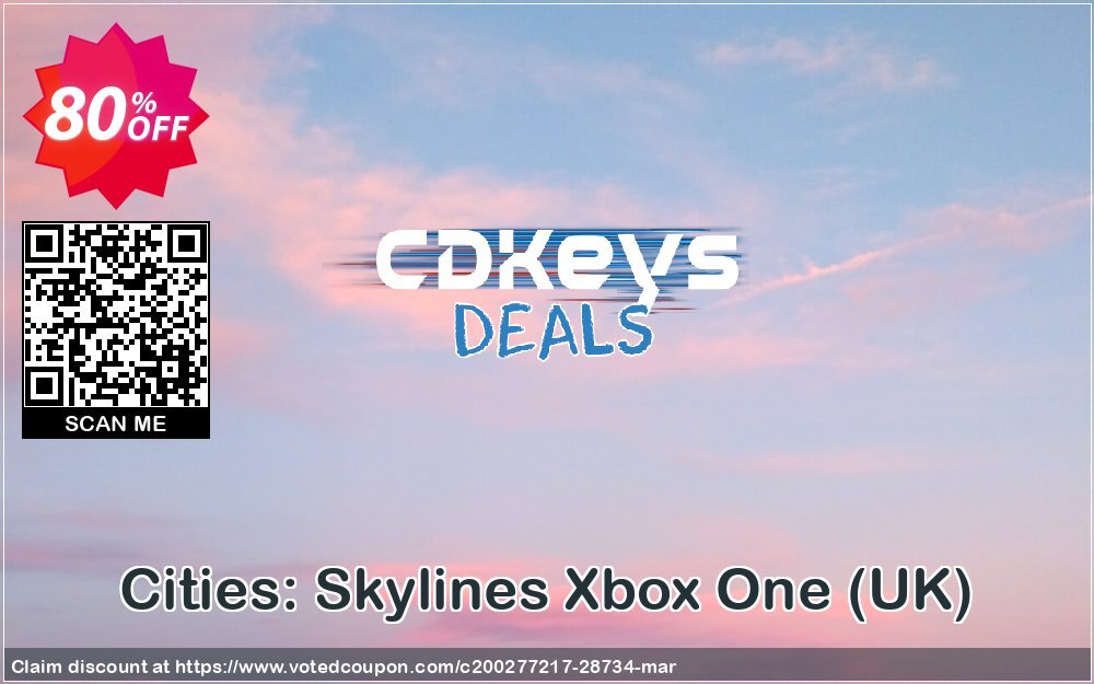 Cities: Skylines Xbox One, UK  Coupon, discount Cities: Skylines Xbox One (UK) Deal. Promotion: Cities: Skylines Xbox One (UK) Exclusive Easter Sale offer 