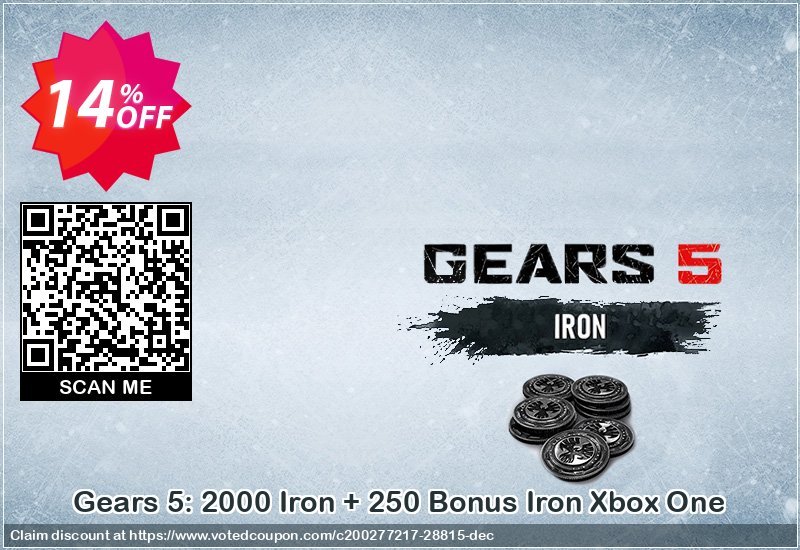 Gears 5: 2000 Iron + 250 Bonus Iron Xbox One Coupon Code Apr 2024, 14% OFF - VotedCoupon