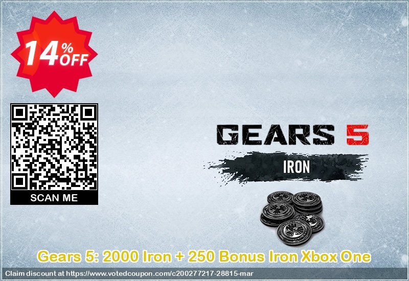 Gears 5: 2000 Iron + 250 Bonus Iron Xbox One Coupon, discount Gears 5: 2000 Iron + 250 Bonus Iron Xbox One Deal. Promotion: Gears 5: 2000 Iron + 250 Bonus Iron Xbox One Exclusive Easter Sale offer 