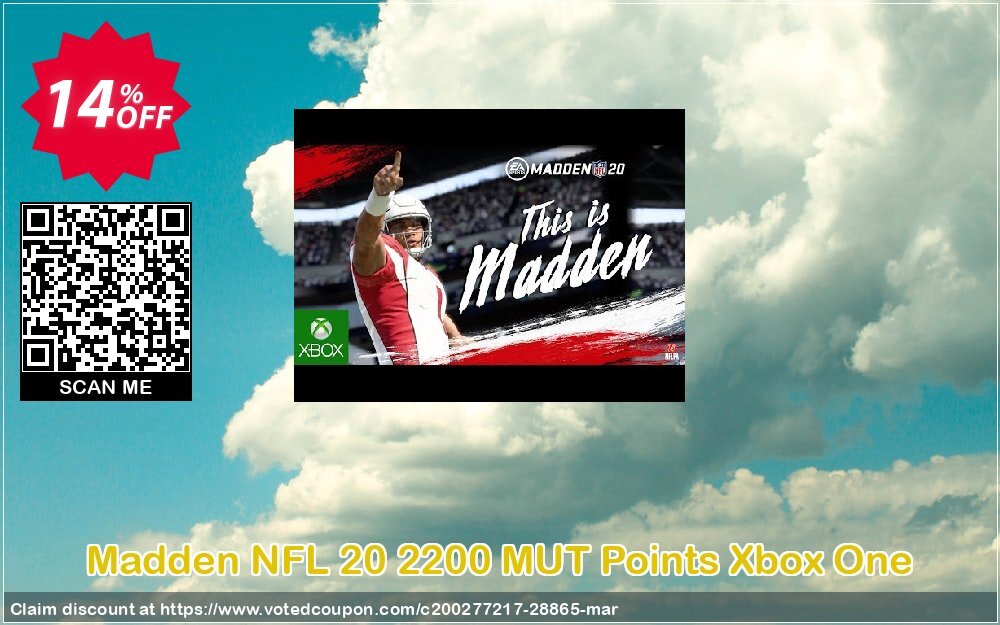 Madden NFL 20 2200 MUT Points Xbox One Coupon, discount Madden NFL 20 2200 MUT Points Xbox One Deal. Promotion: Madden NFL 20 2200 MUT Points Xbox One Exclusive Easter Sale offer 