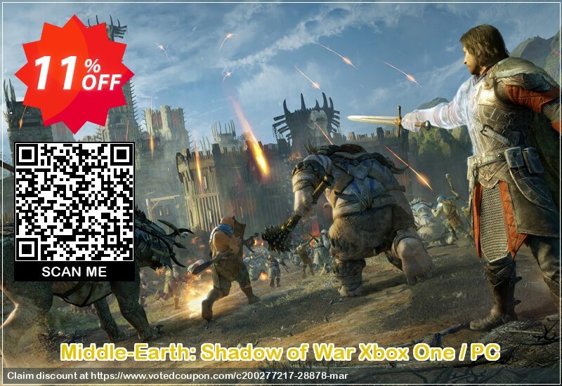 Middle-Earth: Shadow of War Xbox One / PC Coupon, discount Middle-Earth: Shadow of War Xbox One / PC Deal. Promotion: Middle-Earth: Shadow of War Xbox One / PC Exclusive Easter Sale offer 