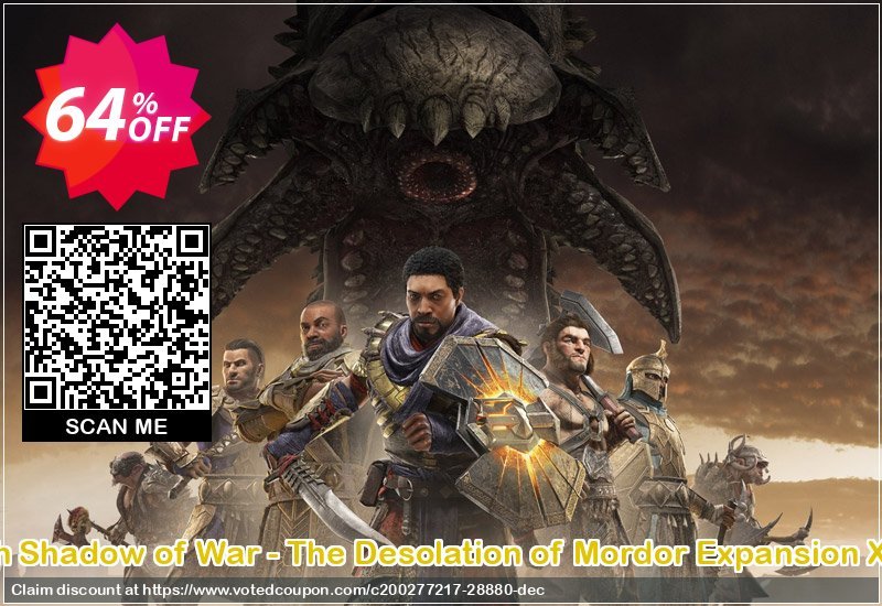 Middle-Earth Shadow of War - The Desolation of Mordor Expansion Xbox One/PC Coupon Code Apr 2024, 64% OFF - VotedCoupon