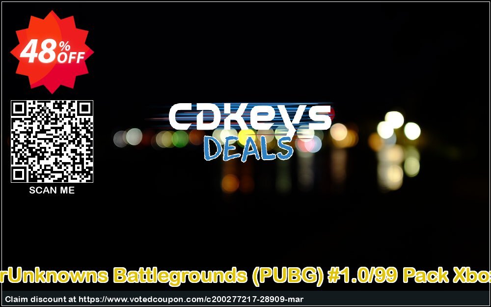 PlayerUnknowns Battlegrounds, PUBG #1.0/99 Pack Xbox One Coupon Code May 2024, 48% OFF - VotedCoupon