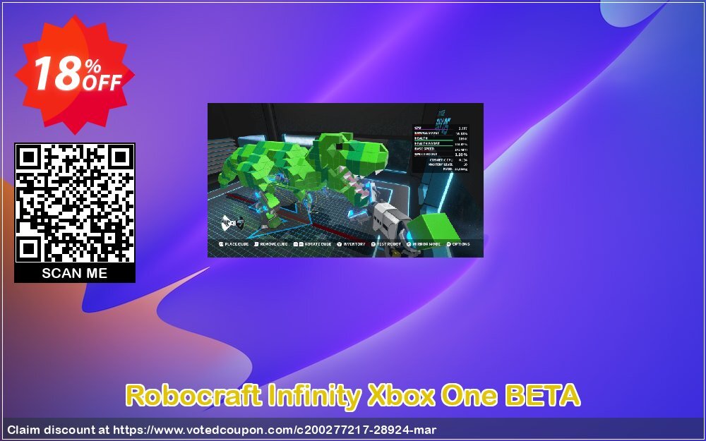 Robocraft Infinity Xbox One BETA Coupon, discount Robocraft Infinity Xbox One BETA Deal. Promotion: Robocraft Infinity Xbox One BETA Exclusive Easter Sale offer 