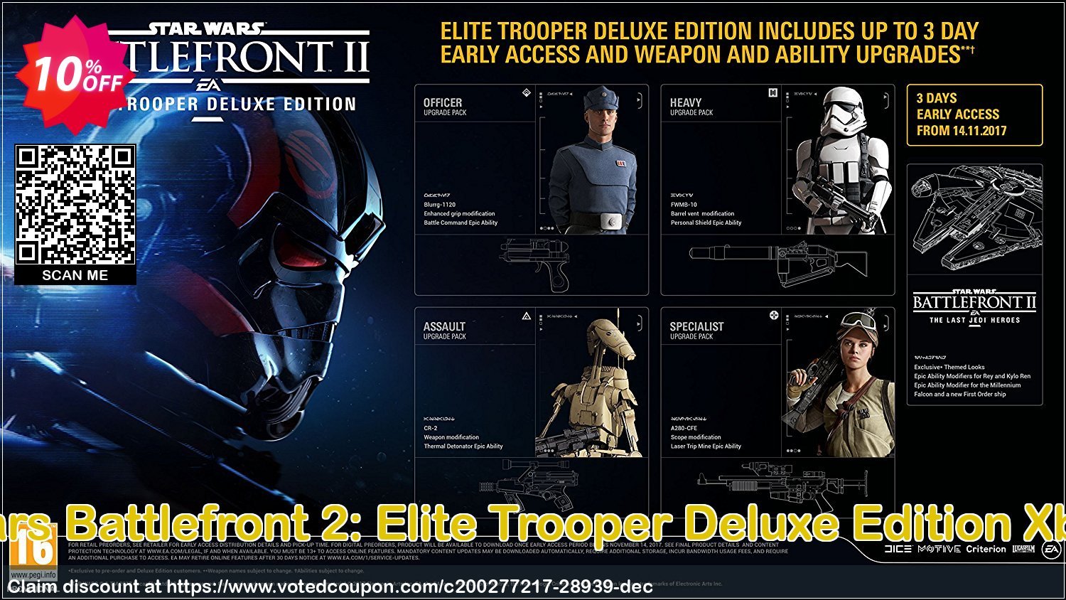 Star Wars Battlefront 2: Elite Trooper Deluxe Edition Xbox One Coupon Code Apr 2024, 10% OFF - VotedCoupon
