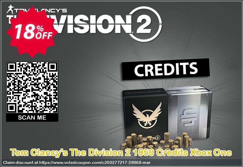 Tom Clancy's The Division 2 1050 Credits Xbox One Coupon Code Apr 2024, 18% OFF - VotedCoupon