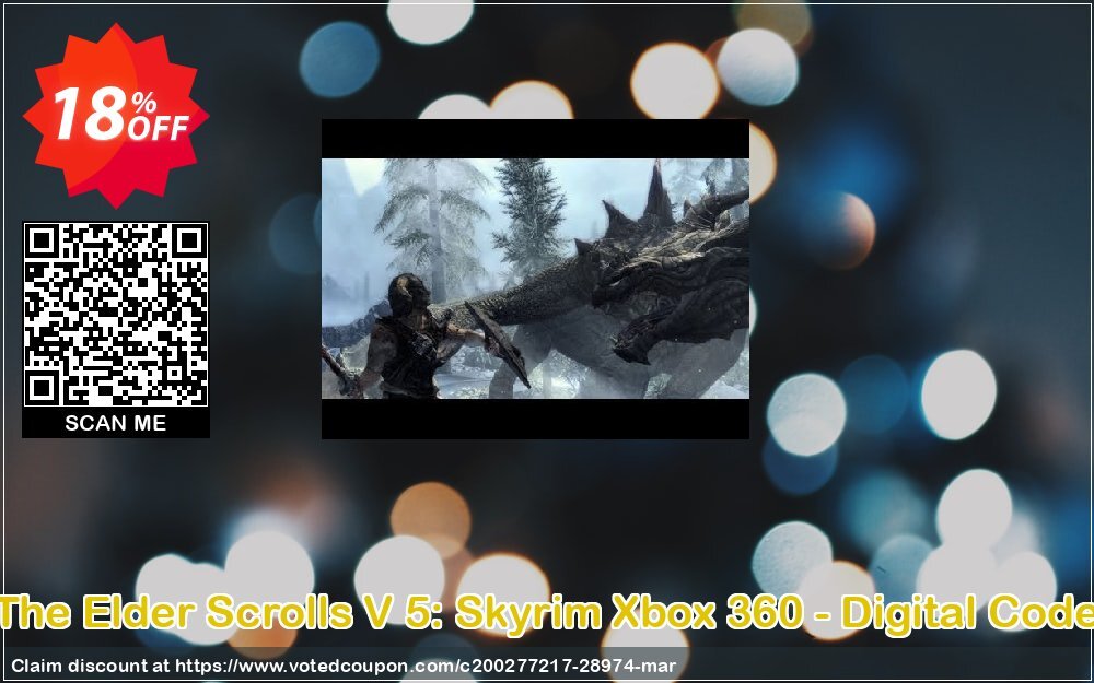 The Elder Scrolls V 5: Skyrim Xbox 360 - Digital Code Coupon, discount The Elder Scrolls V 5: Skyrim Xbox 360 - Digital Code Deal. Promotion: The Elder Scrolls V 5: Skyrim Xbox 360 - Digital Code Exclusive Easter Sale offer 