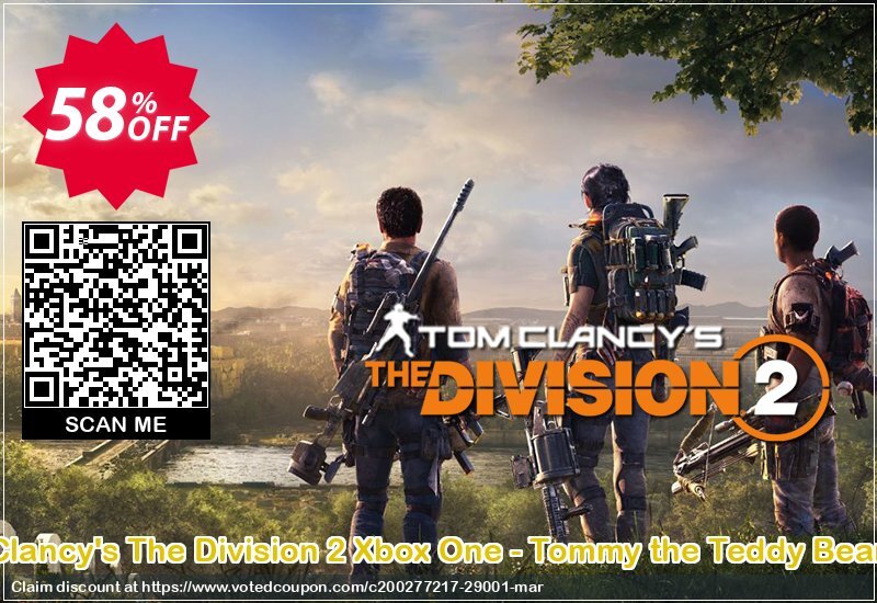 Tom Clancy's The Division 2 Xbox One - Tommy the Teddy Bear DLC Coupon, discount Tom Clancy's The Division 2 Xbox One - Tommy the Teddy Bear DLC Deal. Promotion: Tom Clancy's The Division 2 Xbox One - Tommy the Teddy Bear DLC Exclusive Easter Sale offer 