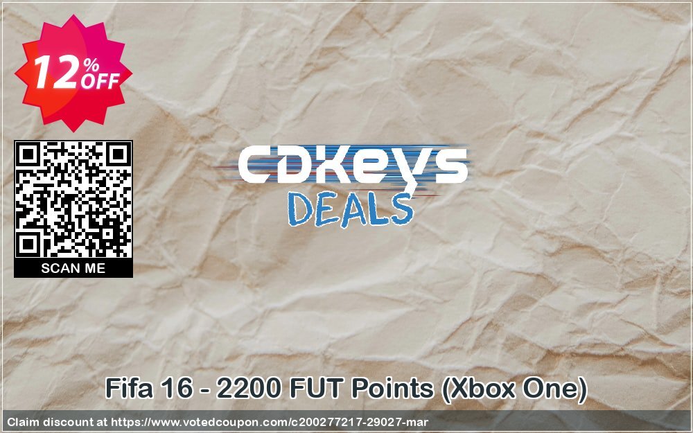 Fifa 16 - 2200 FUT Points, Xbox One  Coupon Code Apr 2024, 12% OFF - VotedCoupon