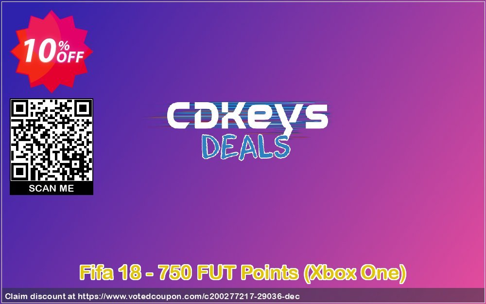 Fifa 18 - 750 FUT Points, Xbox One  Coupon, discount Fifa 18 - 750 FUT Points (Xbox One) Deal. Promotion: Fifa 18 - 750 FUT Points (Xbox One) Exclusive Easter Sale offer 