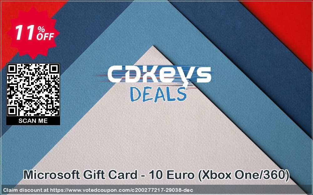 Microsoft Gift Card - 10 Euro, Xbox One/360  Coupon Code May 2024, 11% OFF - VotedCoupon