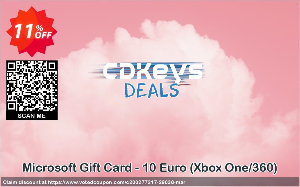 Microsoft Gift Card - 10 Euro, Xbox One/360  Coupon, discount Microsoft Gift Card - 10 Euro (Xbox One/360) Deal. Promotion: Microsoft Gift Card - 10 Euro (Xbox One/360) Exclusive Easter Sale offer 