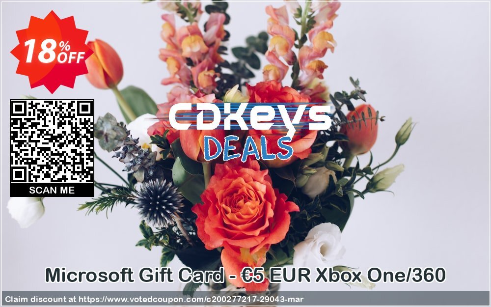 Microsoft Gift Card - €5 EUR Xbox One/360