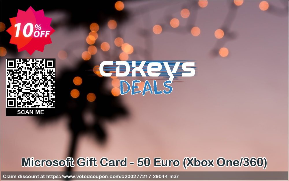 Microsoft Gift Card - 50 Euro, Xbox One/360 