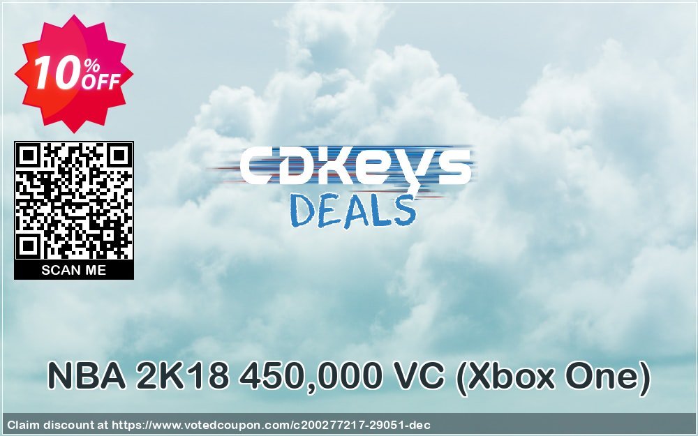NBA 2K18 450,000 VC, Xbox One  Coupon, discount NBA 2K18 450,000 VC (Xbox One) Deal. Promotion: NBA 2K18 450,000 VC (Xbox One) Exclusive Easter Sale offer 